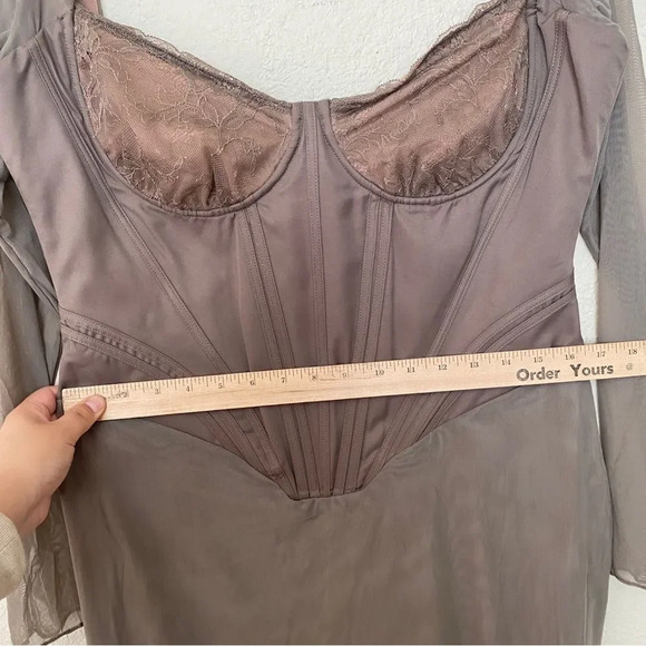 House of CB 'Safran' Mocha Corset Midi‎ Dress NWOT size XL - Picture 9 of 15